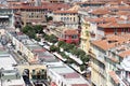 View upon Nice and the Cours Saleya market in France